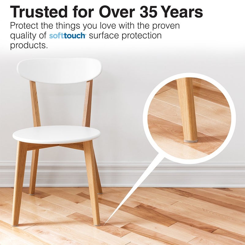 سوفت تاتش وسادات أثاث من اللباد المتين من سوفت تاتش - واقيات أرضيات دائرية ذاتية اللصق مقاس 2 بوصة للأرضيات الخشبية والبلاط والباركيه - مقاومة للخدش، لون الكتان، عبوة من 6 قطع - Image 4